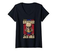 Mujer Habla venezolano Gracias, jala bola Cool venezuelan outfit Camiseta Cuello V