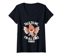 Mujer Háblame Im All Ears Cute Goldfish Humor Camiseta Cuello V