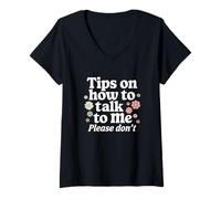 Mujer ¿Hablar conmigo? Mejor no Camiseta Cuello V