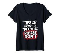 Mujer ¿Hablar conmigo? Mejor no Camiseta Cuello V