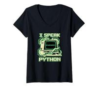 Mujer Hablo Python Desarrollador de Software Camiseta Cuello V