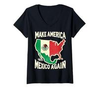 Mujer Hacer América México otra vez Historia Mexicana Hecho 1835 México Camiseta Cuello V