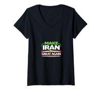 Mujer Hacer Grande a Irán Otra Vez Declaración de Libertad del Orgullo iraní Persia Camiseta Cuello V