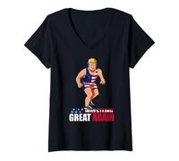 Mujer Hacer la Lucha Libre Grande Otra Vez - Donald Trump Camiseta Cuello V