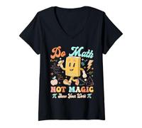 Mujer Hacer matemáticas, no Magia, Gracioso, Profesor, Estudiante, Regreso a la Escuela Camiseta Cuello V