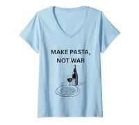 Mujer Hacer Pasta, no Guerra, Dicho sarcástico Divertido Camiseta Cuello V