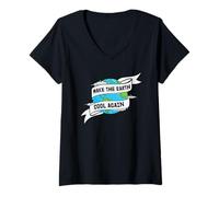 Mujer Hacer que la Tierra se enfríe otra vez Conciencia sobre el cambio climático Camiseta Cuello V