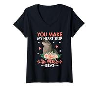 Mujer Haces Que mi corazón dé un vuelco Ante el Latido de una Nutria Camiseta Cuello V