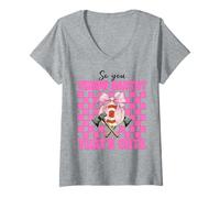 Mujer Hacha lanzadora de hachas para lanzar hachas para que lances dardos lindos Camiseta Cuello V