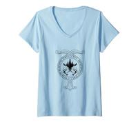 Mujer Hachas vikingas Runas Viking Guerrero nórdico Mitología nórdica Camiseta Cuello V