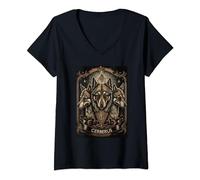 Mujer Hades Y Perséfone | Carta del Tarot Cerberus Camiseta Cuello V