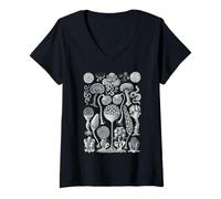 Mujer Haeckel Mycetozoa Slime Molds Camiseta de Aspecto Vintage Camiseta Cuello V