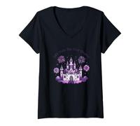 Mujer Hagamos Este año un Castillo mágico Camiseta Cuello V
