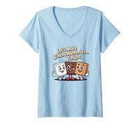 Mujer Hagamos S'More Memories Tonight Camper Funny Camping Camiseta Cuello V