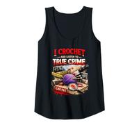 Mujer Hago Ganchillo y escucho True Crime Crocheters Craft Hobby Camiseta sin Mangas