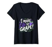 Mujer Hago la vida tan uva graciosa uva Camiseta Cuello V