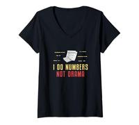 Mujer Hago Números No Drama Contabilidad Fiscal Divertido Para Asesores Fiscales Camiseta Cuello V