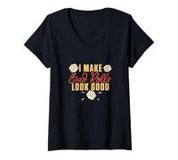 Mujer Hago Que los Rollos Malos se vean Bien Funny Farkle Games Farkle Players Camiseta Cuello V