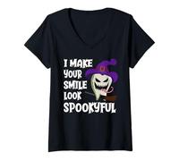 Mujer Hago Que tu Sonrisa se vea Espeluznante Diente de Monstruo Dentista Camiseta Cuello V