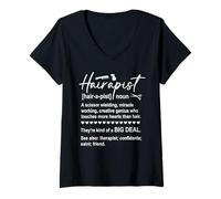 Mujer Hairapist Hair Stylist Barber Work Beauty Salon Hairdresser Camiseta Cuello V
