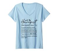 Mujer Hairapist Hairdresser Work Beauty Salon Hair Stylist Barber Camiseta Cuello V