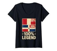 Mujer Half Peruvian Dominican Republic 100% Legend Peru Camiseta Cuello V