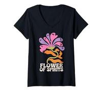 Mujer Halloween Boho Flower of Spirits Ghostly Blooms Camiseta Cuello V