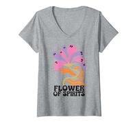 Mujer Halloween Boho Flower of Spirits Ghostly Blooms Camiseta Cuello V