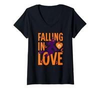 Mujer Halloween - Falling in Love Camiseta Cuello V