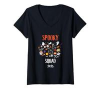 Mujer Halloween Familiar de Spooky Squad Matching 2025 Camiseta Cuello V