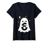 Mujer Halloween Ghost 6-7 Meme Hombres Mujeres Niños Six Seven 67 Camiseta Cuello V