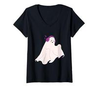 Mujer Halloween Ghost Dance Escucha música aquí para Boo-gie Camiseta Cuello V