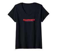Mujer Halloween II Relentless Shades of Red Front & Back Camiseta Cuello V