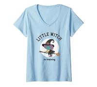 Mujer Halloween Little Witch Camiseta Cuello V
