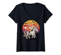 Mujer Halloween Momia Unicornio Zorro Zorros Camiseta Cuello V