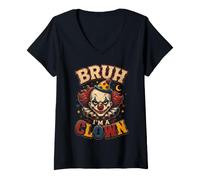 Mujer Halloween Payaso Bruh Soy un Divertido Circo de Terror niños niños Camiseta Cuello V