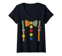Mujer Halloween Payaso Tirantes Disfraz de Circo Niños Divertido Camiseta Cuello V