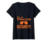 Mujer Halloween Princesa Equipo de Seguridad Familia Papá Mamá Hija Camiseta Cuello V