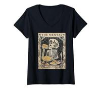 Mujer Halloween Skeleton The Mental BakeDown Tarot, Panadero Camiseta Cuello V