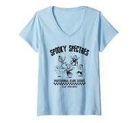 Mujer Halloween Spooky Spectres Retro Pumpkin & Co de los años 20 Camiseta Cuello V