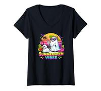 Mujer Halloween Summerweens Fantasmas Divertidos paseando a un Camiseta Cuello V