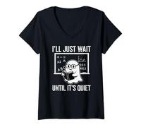 Mujer Halloween Teacher I'Ll Just Wait Until It's Quiet Camiseta Cuello V