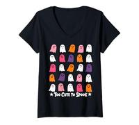 Mujer Halloween Too Cute To Spook Fun Ghosts Camiseta Cuello V