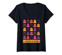 Mujer Halloween Too Cute To Spook Fun Ghosts Camiseta Cuello V