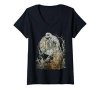 Mujer Halloween, Zom squeletos, Muertos vivientes, Terror Camiseta Cuello V
