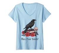 Mujer Hamlet Shakespeare Jugar Cita por desgracia, Pobre Yorick! Camiseta Cuello V