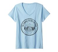 Mujer Hand-Drawn Coming Cottage Canada Estd. 2025 Retro Vintage Camiseta Cuello V