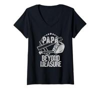 Mujer Handymen Dad Papa Beyond Measure Husband Juego de Palabras Camiseta Cuello V