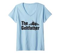 Mujer Hanukkah Dreidel Juego Judío Papá Menorah Latkes Gelt Padre Camiseta Cuello V