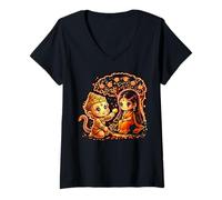 Mujer Hanumanji Hanuman Hindú Mono Dios Amante Devoto Camiseta Cuello V